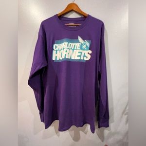 Charlotte Hornets NBA Purple Long Sleeve Tee Shirt Size L